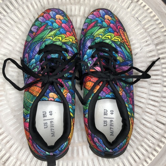 Native Multicolored Feathers Sneaker Male 7 Female 9 - Picture 2 of 10